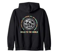 Hello to The World Global Unity Travel Passiast Traveler Sweat à Capuche