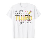 Hello Troisième année 3e année Retour à l'école Enseignant Garçons Fille T-Shirt
