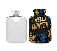 Hello Winter Bouillotte en forme de flocon de neige avec housse souple 2 l pour crampes menstruelles, arthrite, compresas calientes para el vientre
