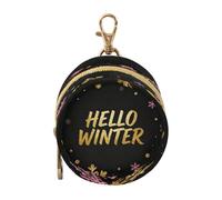 Hello Winter Gold Pink Black Snowflake Newborned Boy Tétine Case Portable Wristlet Wallet, Baby Items Container Box estuche para Bebes