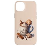 Hello Winter Hot Cocoa Mug for Women with Xmas Gingerbread Coque pour iPhone 14 Plus