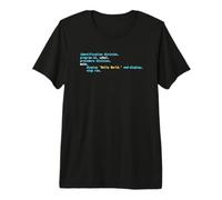 Hello World COBOL Code - Dark Syntax Scheme Coder T-Shirt Haut de Gamme