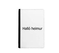Hello World Étui portefeuille de voyage pour passeport islandais, multicolore, 9,4 x 14,7 cm, multicolore, 9,4 x 14,7 cm, Multicolore, 3.7 inch x 5.8 inch