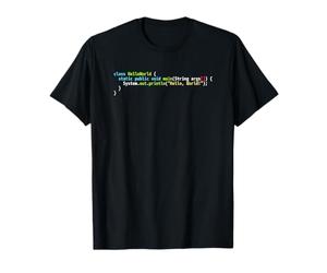 Hello World Java Code - Dark Syntax Scheme Coder T-Shirt