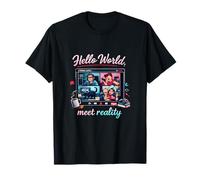 Hello World Meet Reality Programmer Humour Adulte T-Shirt