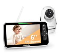 HelloBaby Babyphone Caméra Bébé Surveillance, sans WiFi, Écran 6" 4000mAh