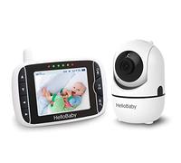 HelloBaby Babyphone Caméra Moniteur Vidéo 3,2 inches LCD Babyphone Vidéo Bébé Surveillance avec 2 Caméras, 360° PTZ Camera Bebe Surveillance avec VOX, Vision Nocturne (HB65)