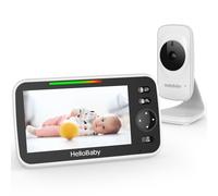 HelloBaby Babyphone Caméra Moniteur vidéo pour bébé avec caméra et Vision Nocturne, 5" écran LCD Couleur Caméra de Vision Nocturne Infrarouge Mode ECO Affichage de La température Sleepie