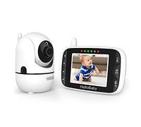 HelloBaby Moniteur bébé Hello Baby avec caméra et audio, écran LCD de 8,1 cm, rotation à 355° horizontalement et 120° verticalement, mode ECO, audio bidirectionnel, vision nocturne, surveillance de la