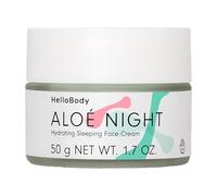 HelloBody Aloe Night creme de nuit hydratante - Creme de nuit visage avec Aloe Vera, acide hyaluronique et huile de noyau de prune - Apaise et nourrit la peau - 98,4% d'ingrédients naturels