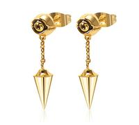 HELLOICE Boucles d'oreilles pendantes œil de Ra, hypoallergéniques, plaquées or 18 carats, pour homme et femme, Plaqué or, Pas de gemme