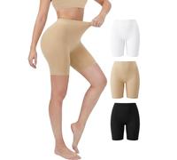 Hellomamma Shorty Anti Frottement Cuisse: Lot de 3 Femme Short sous Robe sans Couture Cycliste Taille Haute Doux et Respirant Gainant Boxer Legging Court pour Sport Yoga Eté