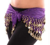 HelloOrient Ceinture de Danse Orientale Violet Femme Fille Foulard Danse du Ventre Echarpe Hanche Belly Dance à Sequins Déguisement Bellydance