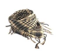 HelloOrient Keffieh Palestinien Noir Beige Palestine 100cm x 100cm Tete Foulard de Tête Arabe Foulard Militaire Shemagh Keffiiyeh Tassel