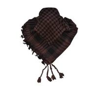 HelloOrient Keffieh Palestinien Noir Marron Palestine 100cm x 100cm Tete Foulard de Tête Arabe Foulard Militaire Shemagh Keffiiyeh Tassel