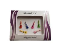 HelloOrient Lot de 6 Bindi Multicouleur autocollant motif aleatoir selon les paquets Style Bollywood Ethnique Indien Indienne