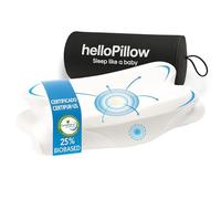 HelloPillow - Oreiller cervical et cou en mousse à mémoire de forme, oreiller orthopédique, oreiller ergonomique pour dormir sur le côté et la bouche haut, 60 x 35 x 8/12 cm | (blanc)