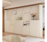 HELLOpoper Séparateur de pièce pliable en papier kraft - Utilisation polyvalente au bureau, au salon ou au salon de beauté - Cloison autoportante pour un aménagement flexible de l'espace (H 1,8 m, L 3
