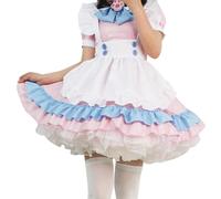 HELLORSOON Costume de Soubrette Pour Fille, DéGuisement Halloween Femme Costume de NoëL Femme Robe Servante Ensemble Culottes Pour Femmes Cosplay Robes Including Dress Apron Headwear