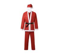 HELLORSOON Costume PèRe NoëL Grande Taille, DéGuisement pour Adultes Saint Nicolas NoëL Costume De Rouge Velours De Luxe VêTement Chapeau avec Perruque Barbe Gants Ceinture Pantalon Bottes.