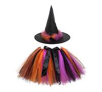 HELLORSOON DéGuisement SorcièRe Fille, Halloween Costume Cosplay DéGuisement De SorcièRe Fille De Chic Rouge Pour Costume D'Halloween Pour Nouveau Né Citrouille