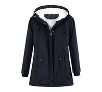 HELLORSOON Doudoune Femme, Veste Polaire Femme Avec Capuche Mode Pluie ImperméAble Parka 2025 Manteau Fourrure Veste Fourrure Trench Court Manteau Hiver Chic Et Chaud
