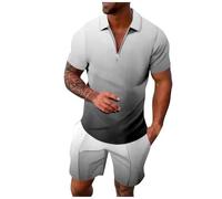 HELLORSOON Ensemble de Survêtement pour Homme Tee Shirt Court Et Pantalon Tee Shirt Militaire Homme Ensemble T-Shirt Legging Short+ De Sexy Hot Colle Vetement Tissu