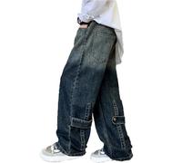 HELLORSOON Jean Slim Basics GarçOn, Loose Taper Fit Jeans GarçOn Pantalons Jean Long Casual Taille Elastique Soft Performance Pantalons en Denim pour L'Automne pour Enfants Large Garcon 8 Ans