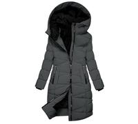 HELLORSOON Manteau Femme, Veste Chaude Femme Mode Pluie ImperméAble Parka 2025 Veste MatelasséE LéGèRe Manteau Hiver Chaud Trench Coat Court éPais, Chaud, Confortable