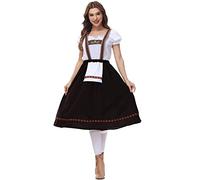 HELLORSOON Oktoberfest Costume De Serveuse Allemande Bavaroise, Costume Bavarois Femme DéGuisement Oktoberfest Femme Robe Dirndl De BavièRe Set Tenue Deguisement Halloween American Nightmare