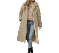 HELLORSOON Trench Coat Femme, Manteau Couleur Unie 2025 ZippéE Jacket Doudoune Femme Grande Taille Veste Noire Veste Fausse Fourrure Fermeture éClair, Long, Femmes