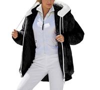 HELLORSOON VêTements ImperméAbles Femme, Gilet Polaire Femme Manches Longues Cardigan Manteau Long Veste à Capuche Winter Jacket Women éPais, Chaud, Confortable