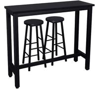 Helloshop26 1x Table de Bar + 2 x Ensemble de tabourets de Bar Structure en métal MDF Noir 19_0000035