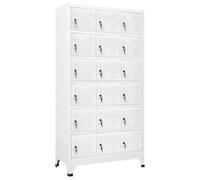 Helloshop26 Armoire à casier avec 18 Compartiments sécurisée vestiaire 90 x 40 x 180 cm en métal Gris 02_0046297