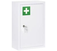 Helloshop26 Armoire à Pharmacie Murale 30 x 14 x 46 cm verrouillable 2 clés à 3 Niveaux Organisation Moderne épuré en Acier Blanc 21_0001936