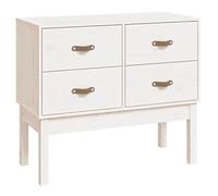 Helloshop26 Armoire Console Blanche Moderne 90 x 40 x 78 cm Rangement Pratique Style Rustique en Bois de pin Blanc 02_0048453