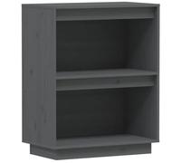Helloshop26 Armoire Console Bois de pin Rustique 60 x 34 x 75 cm Grand Espace Rangement déco Salon en Gris 02_0048111
