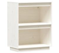 Helloshop26 Armoire Console en Bois de pin Massif Blanc créant Une Ambiance Rustique Rangement spacieux 60 x 34 x 75 cm en Bois Blanc 02_0048110