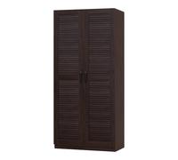 Helloshop26 Armoire de Chambre Garde-Robe Moderne Meuble de Rangement Intemporel 1 Étagère MDF 176 x 80 x 52 cm Effet Noyer foncé 03_0006375