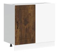 Helloshop26 Armoire de Cuisine optimisée Rangement Bois d'ingénierie 86 x 46 x 81,5 cm Pieds réglables Design scandinave en Bois chêne fumé 02_0050517