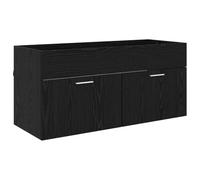 Helloshop26 Armoire de lavabo Moderne Rectangle 100 x 38,5 x 46 cm Grand Espace de Stockage Style Contemporain en Bois d'ingénierie Noir 02_0052660
