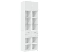 Helloshop26 Armoire de Rangement Haute Moderne Espace optimiser 70 x 42,5 x 225 cm en Bois d'ingénierie Blanc 02_0055586