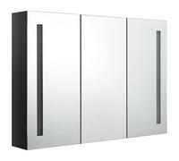 Helloshop26 Armoire de Salle de Bain à Miroir LED 89 x 14 x 62 cm Noir Brillant 02_0006576