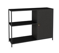 Helloshop26 Armoire étagère 75 x 100 x 30 cm Meuble de Rangement métallique Noir Mat 03_0008919