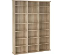 Armoire étagère bibliothèque rangement cd / dvd meuble de rangement 136,5 cm marron 08_0000232