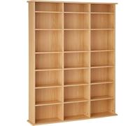 Armoire Helloshop26 Armoire étagère bibliothèque rangement cd / dvd meuble de rangement 136,5 cm marron 08_0000231