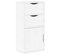 Helloshop26 Armoire latérale en Bois Massif pin 40 x 24 x 79 cm Grand Espace de Rangement Style Rustique en Bois Blanc 02_0058045