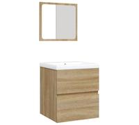 Helloshop26 Armoire lavabo de Salle de Bain 41 x 38,5 x 45 cm Bassin et Miroir chêne Sonoma 02_0006642