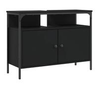 Helloshop26 Armoire lavabo de Salle de Bain Peu encombrante Rangement 80 x 30 x 60 cm en Bois d'ingénierie Noir 02_0049437