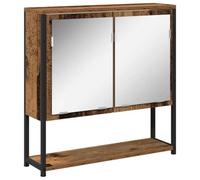 Helloshop26 Armoire Miroir rectangulaire Pratique Rangement Salle de Bain 60 x 16 x 60 cm en Bois Ancien 02_0051843